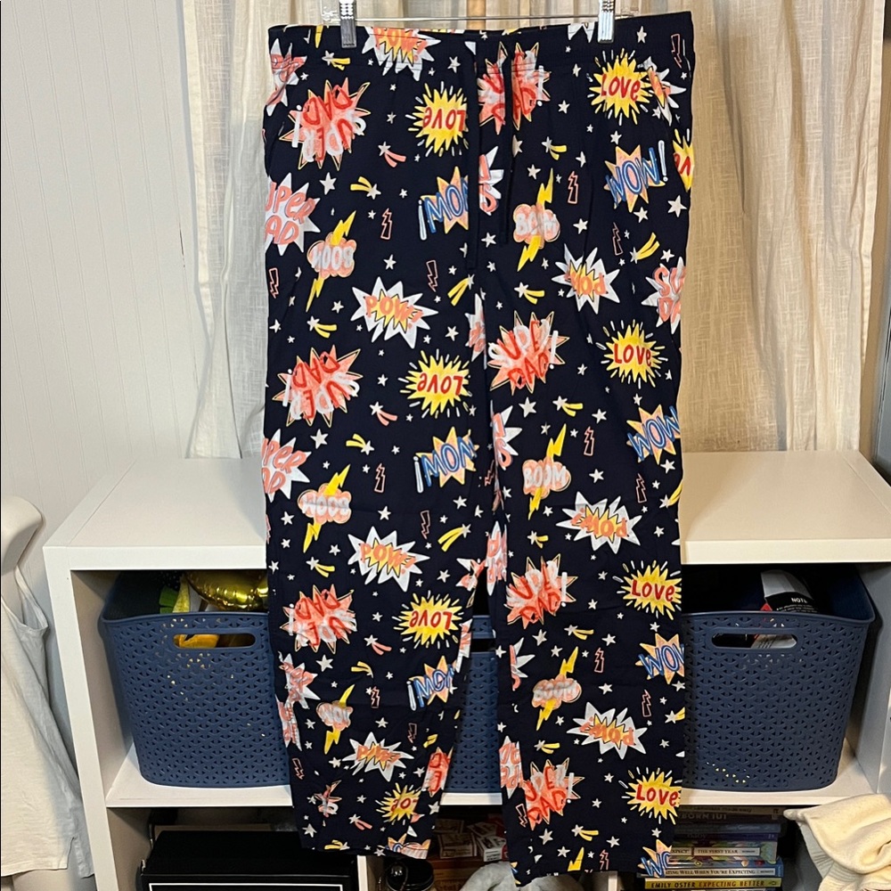 Old Navy “Super Dad!” Graphic Lounge Pants, Size XL